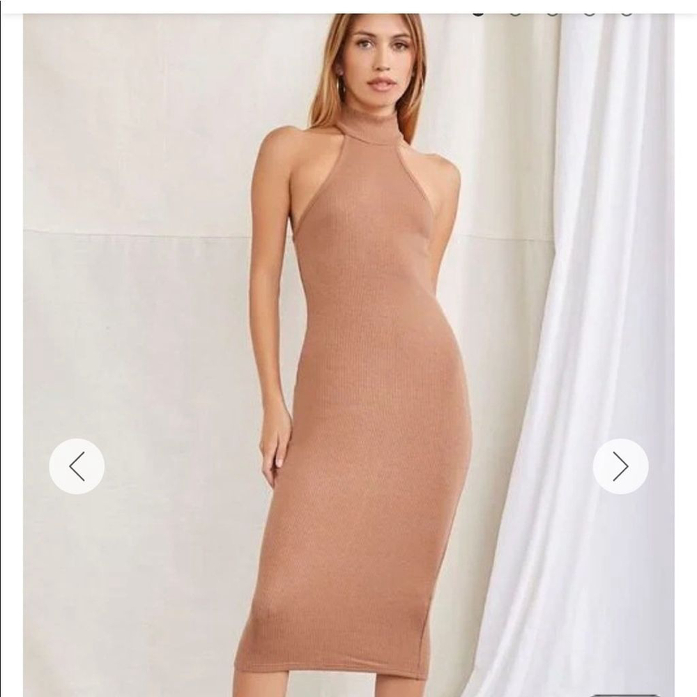 Forever 21 Blush Mock Neck Midi Dress